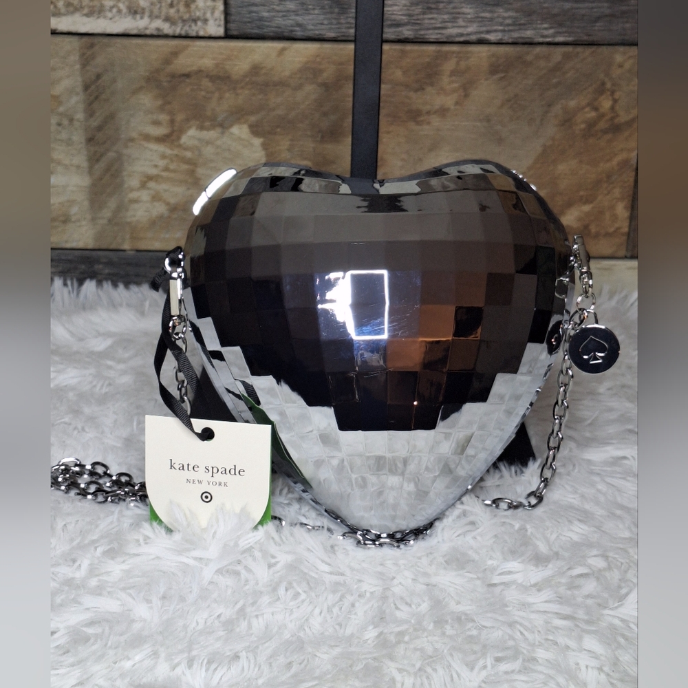 Kate Spade X Target Silver Heart Novelty Crossbody NWT